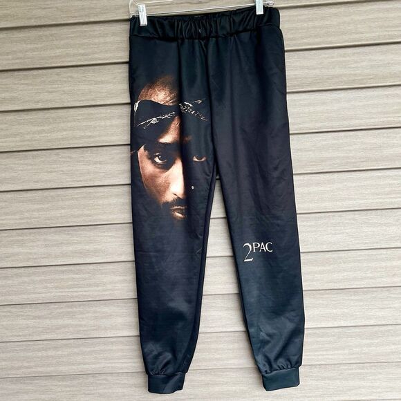 Tupac Shakur 2Pac Tribute Hoodie Jogger Track Suit Adult S Black Rap Hip Hop - Picture 3 of 7